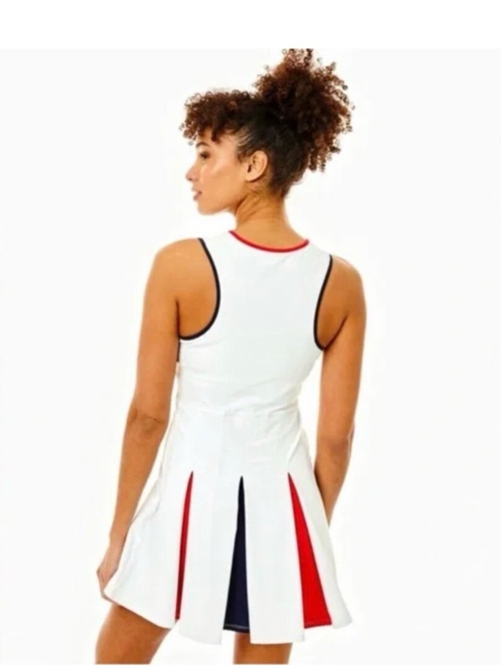 Addison Bay White Sleeveless Tennis Dress with Red Accents size L - Picture 3 of 8